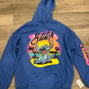 Disney Stitch Blue Graphic Hoodie Sweatshirt XL NWT Kohl’s